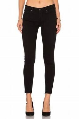 AG Adriano Goldschmied Black Super Skinny Ankle Jeans Size 25